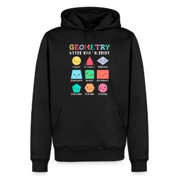 Geometry keeps you in shape, geometric shapes - Men’s Premium Organic Hoodie - black - Front - Nico (187cm)