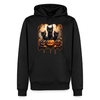 Three Halloween kittens - Men’s Premium Organic Hoodie - black - Front - Nico (187cm)