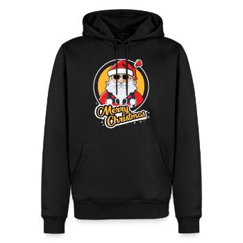 Noël Saint-Nicolas Joyeux Noël Cool - Sweat à capuche Premium bio Homme - noir - Devant - Nico (187cm)