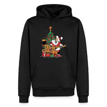 Weihnachten Santa Claus Nikolaus Hockey Eishockey - Männer Premium Bio Hoodie - Schwarz - Vorne - Nico (187cm)