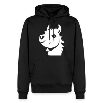 Funny Llama Silhouette Cheeky Fun Llamas - Men’s Premium Organic Hoodie - black - Front - Nico (187cm)