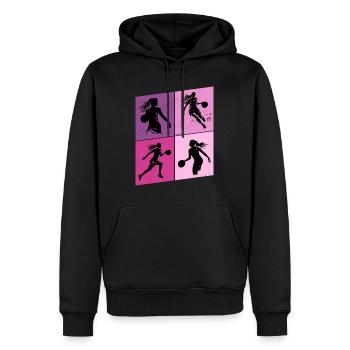 Basket-ball Femme Basketteur Joueur de basket-ball - Sweat à capuche Premium bio Homme - noir - Devant - Nico (187cm)