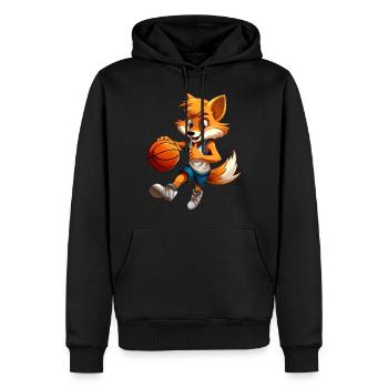 Renarde de basket-ball - Sweat à capuche Premium bio Homme - noir - Devant - Nico (187cm)