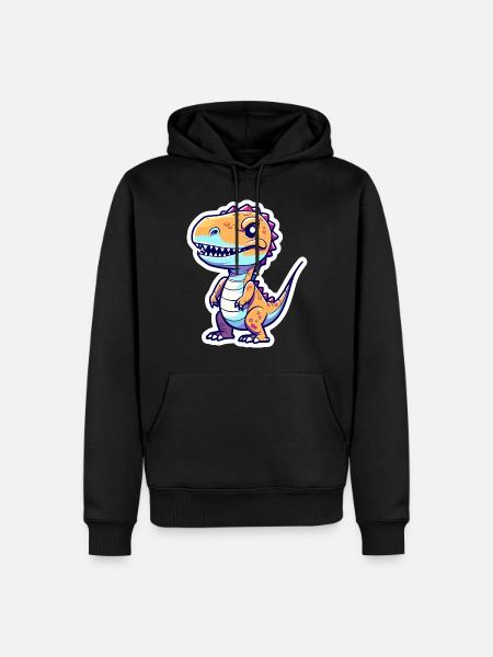 Tyrannosaurus Rex Dinosaur Drawing - Men’s Premium Organic Hoodie - black