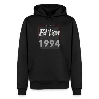 Légende du 30e anniversaire depuis 1994 - Sweat à capuche Premium bio Homme - noir - Devant - Nico (187cm)