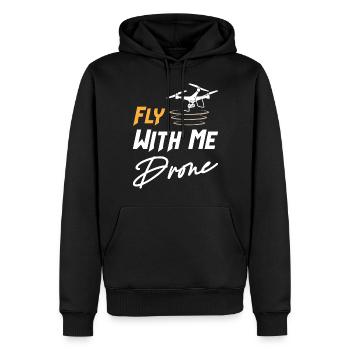 Drone Fly With Me - Männer Premium Bio Hoodie - Schwarz - Vorne - Nico (187cm)