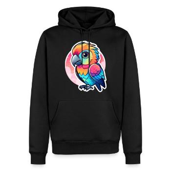Papagei Vogel Illustration - Männer Premium Bio Hoodie - Schwarz - Vorne - Nico (187cm)