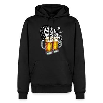 Darts, Beer, Darts, Alcohol, Drinking, Booze, Pub - Men’s Premium Organic Hoodie - black - Front - Nico (187cm)