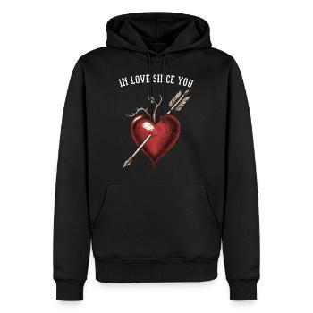 Chemise Cool Heart Arrow : le succès de la Saint-Valentin pour lui - Sweat à capuche Premium bio Homme - noir - Devant - Nico (187cm)