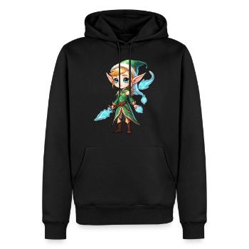 Elf Fantasy Illustration - Männer Premium Bio Hoodie - Schwarz - Vorne - Nico (187cm)