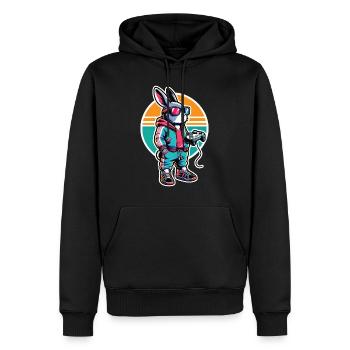 Zocker Osterhase für Nerds und Gamer - Männer Premium Bio Hoodie - Schwarz - Vorne - Nico (187cm)