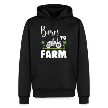 Born To Farm - Männer Premium Bio Hoodie - Schwarz - Vorne - Nico (187cm)