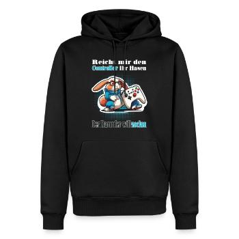 Reicht mit den Controller Hase zocken - Männer Premium Bio Hoodie - Schwarz - Vorne - Nico (187cm)