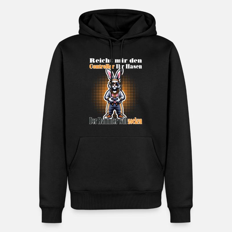Reicht mit den Controller Hase zocken - Männer Premium Bio Hoodie - Schwarz