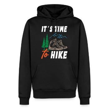 Its Time to Hike - Männer Premium Bio Hoodie - Schwarz - Vorne - Nico (187cm)