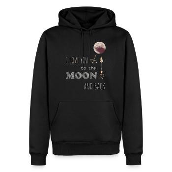I Love You to the Moon And Back - Männer Premium Bio Hoodie - Schwarz - Vorne - Nico (187cm)
