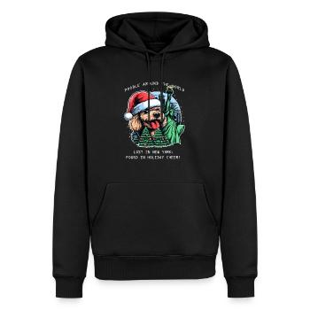 Pudel um die Welt, verloren in New York - Männer Premium Bio Hoodie - Schwarz - Vorne - Nico (187cm)