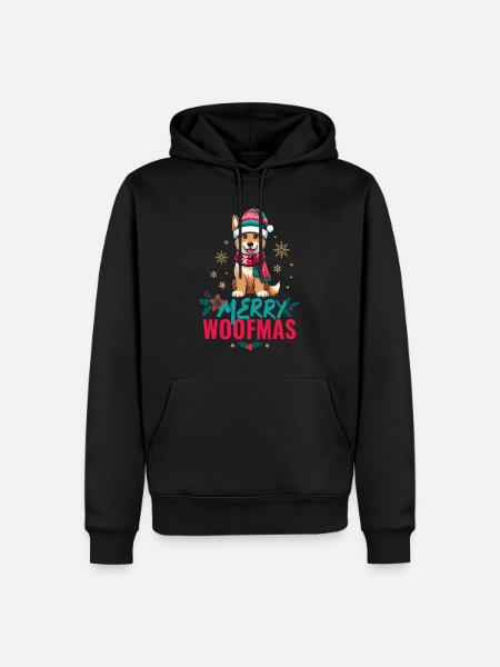 MERRY WOOFMAS - Men’s Premium Organic Hoodie - black