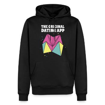 90er Jahre 90s Retro Geschenk - Männer Premium Bio Hoodie - Schwarz - Vorne - Nico (187cm)