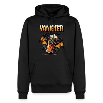 VAMBIER - Männer Premium Bio Hoodie - Schwarz - Vorne - Nico (187cm)