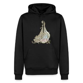 L’élégance en or et noir - Sweat à capuche Premium bio Homme - noir - Devant - Nico (187cm)