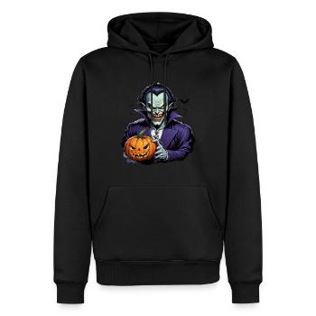 Halloween - Vampir Blutsauger Grusel mit Kürbis - Männer Premium Bio Hoodie - Schwarz - Vorne - Nico (187cm)