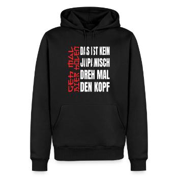 Lustiger Spruch Bier - Männer Premium Bio Hoodie - Schwarz - Vorne - Nico (187cm)