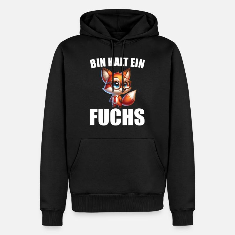 Fuchs Schlau Fuchsgesicht Spruch - Männer Premium Bio Hoodie - Schwarz