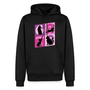 Chaton Chaton Chat Silhouette Art Coloré - Sweat à capuche Premium bio Homme - noir - Devant - Nico (187cm)