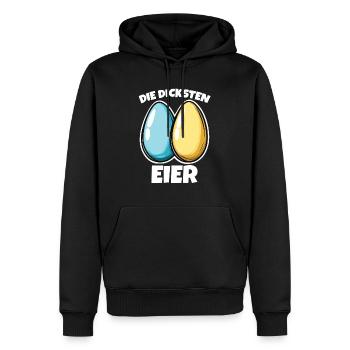 Dicke Eier die dicksten Ostereier - Männer Premium Bio Hoodie - Schwarz - Vorne - Nico (187cm)