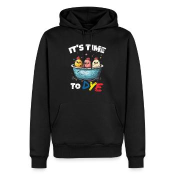 Couleurs de teinture d’œuf drôle pour les artistes de Pâques - Sweat à capuche Premium bio Homme - noir - Devant - Nico (187cm)