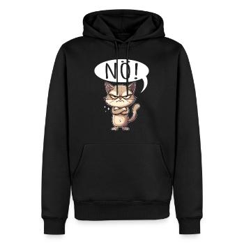 Coole Katze NÖ lustiger Spruch grummelig - Männer Premium Bio Hoodie - Schwarz - Vorne - Nico (187cm)