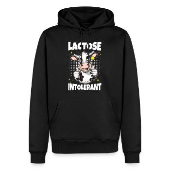 Laktose intolerant lustige Milch Kuh Meme - Männer Premium Bio Hoodie - Schwarz - Vorne - Nico (187cm)