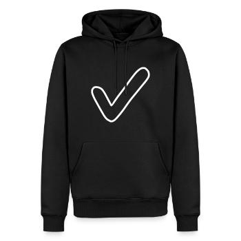 Haken Emoji Skizze Zeichnung weiß - Sweat à capuche Premium bio Homme - noir - Devant - Nico (187cm)