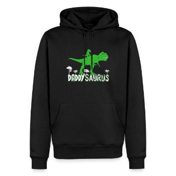 Daddysaurus Dinosaur Dad - Sweat à capuche Premium bio Homme - noir - Devant - Nico (187cm)