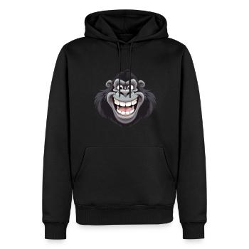 Laughing gorilla: design full of joy and fun - Men’s Premium Organic Hoodie - black - Front - Nico (187cm)