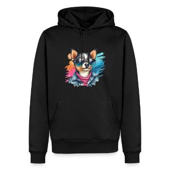 Chihuahua Splash Kunst - Männer Premium Bio Hoodie - Schwarz - Vorne - Nico (187cm)