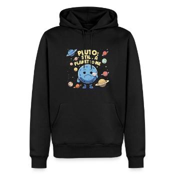 Pluto: Still a Planet - Männer Premium Bio Hoodie - Schwarz - Vorne - Nico (187cm)