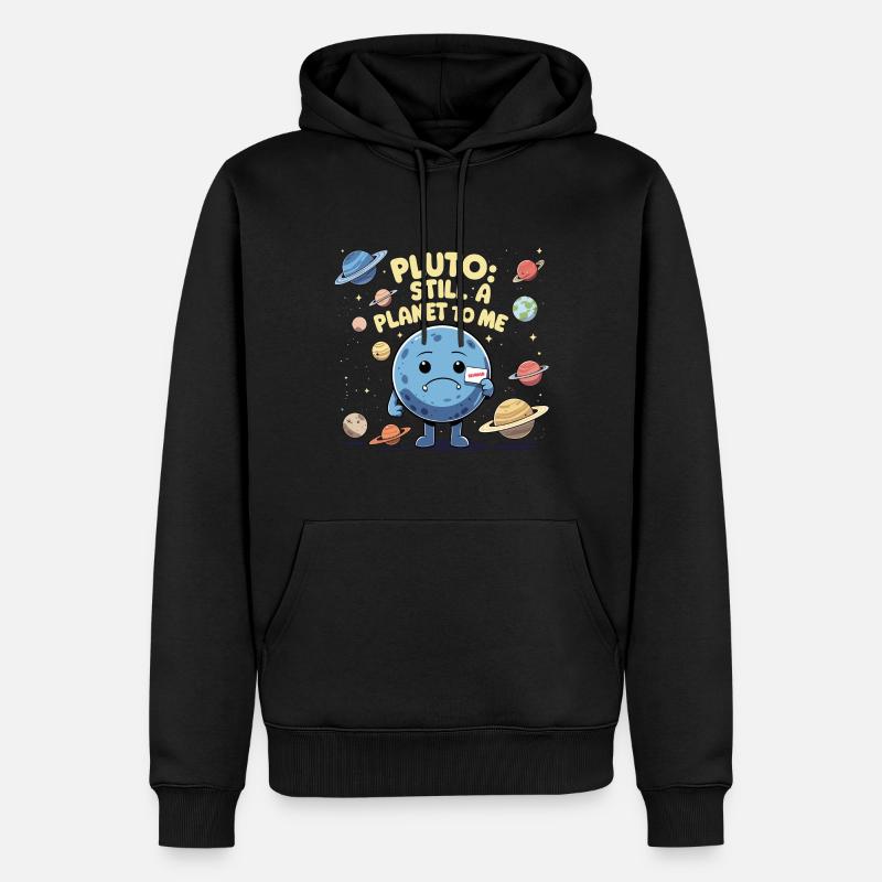 Pluto: Still a Planet - Männer Premium Bio Hoodie - Schwarz