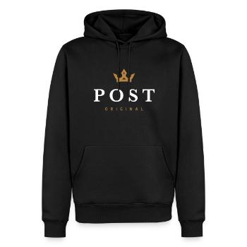 Publier le logo original de la famille - Sweat à capuche Premium bio Homme - noir - Devant - Nico (187cm)
