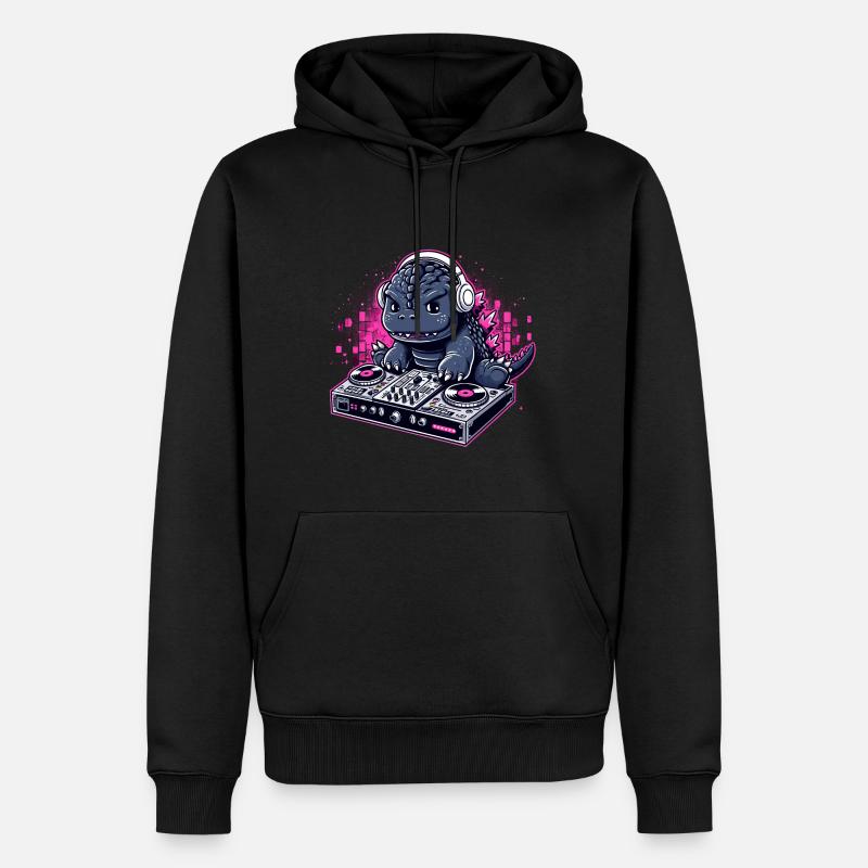 Petit son Dino - Sweat à capuche Premium bio Homme - noir