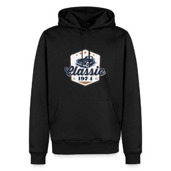 50. Geburtstag 1974 klassisches Auto Oldtimer - Männer Premium Bio Hoodie - Schwarz - Vorne - Nico (187cm)