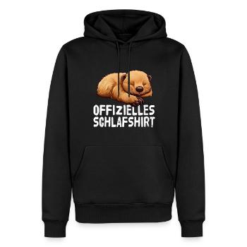 Offizieles Schlafshirt Biber - Männer Premium Bio Hoodie - Schwarz - Vorne - Nico (187cm)