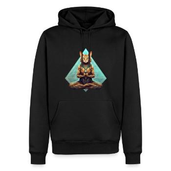 Cat Yoga - Men’s Premium Organic Hoodie - black - Front - Nico (187cm)