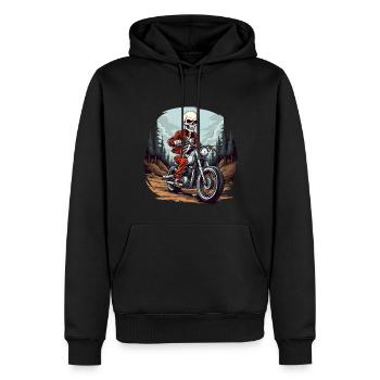Skelett Motorradfahrer / Motorrad Skelette - Männer Premium Bio Hoodie - Schwarz - Vorne - Nico (187cm)
