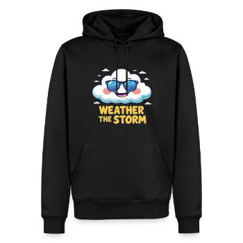 Cool Cloud - Weather the Storm - Men’s Premium Organic Hoodie - black - Front - Nico (187cm)