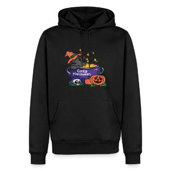 Cozy Halloween Witch - Men’s Premium Organic Hoodie - black - Front - Nico (187cm)