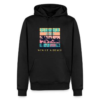Son of a beach - Sweat à capuche Premium bio Homme - noir - Devant - Nico (187cm)