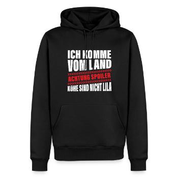 Lila Kühe Land Lustiger Spruch - Männer Premium Bio Hoodie - Schwarz - Vorne - Nico (187cm)