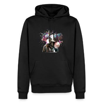 Monksy - Affe mit Virtual-Reality-Brille - Männer Premium Bio Hoodie - Schwarz - Vorne - Nico (187cm)